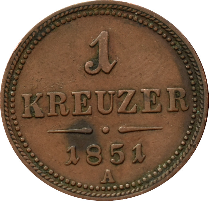 F.J. 1 Kreuzer 1851 A