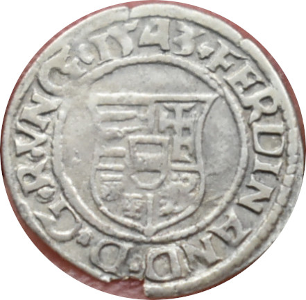 Ferdinand I. 1543 K.B denár