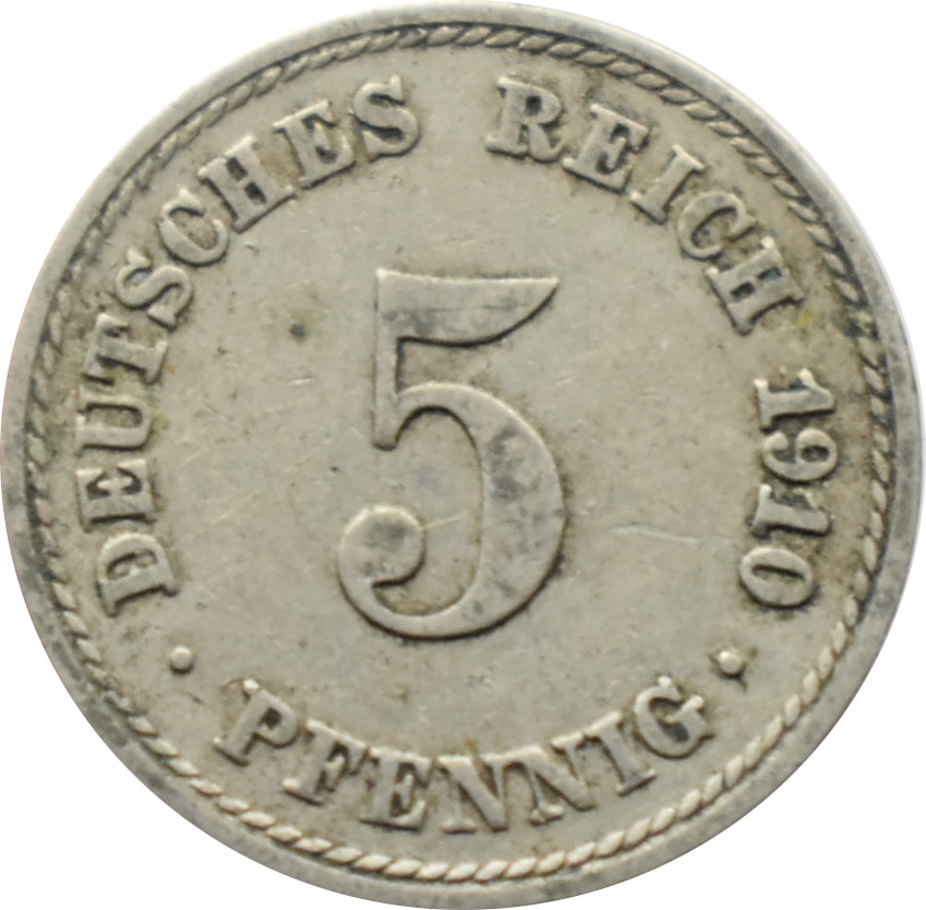 Nemecko - Nemecká ríša 5 Pfennig 1910 A