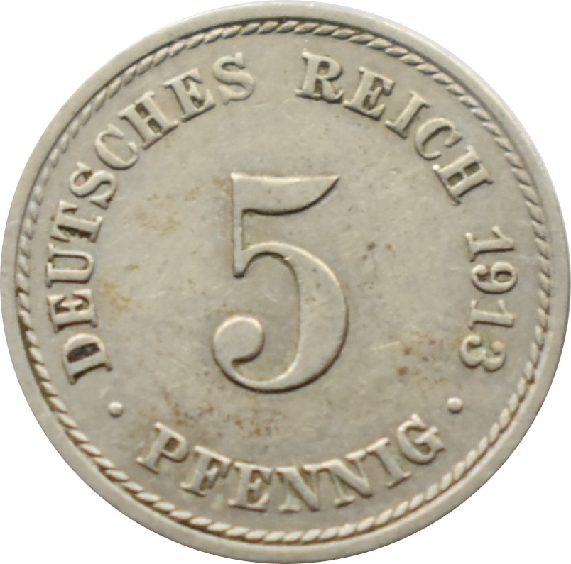 Nemecko - Nemecká ríša 5 Pfennig 1913 A