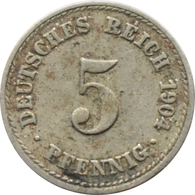 Nemecko - Nemecká ríša 5 Pfennig 1904 A