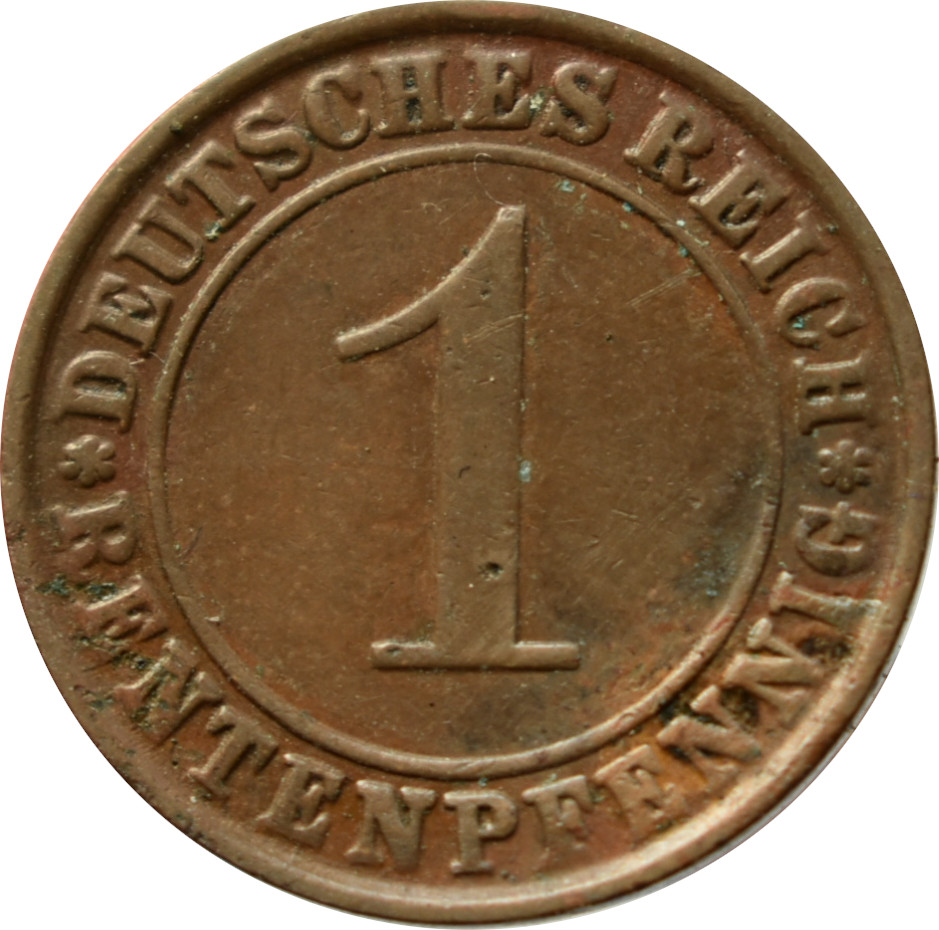 Nemecko - Weimarská republika 1 Rentenpfennig 1923 G
