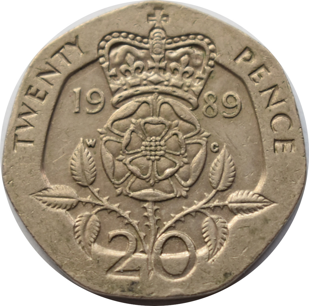 Anglicko 20 Pence 1989