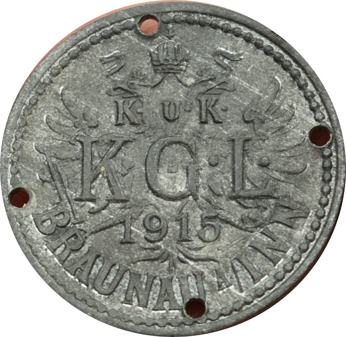 Zajatecká známka K.U.K. KGL. 1915 Braunnau am Inn