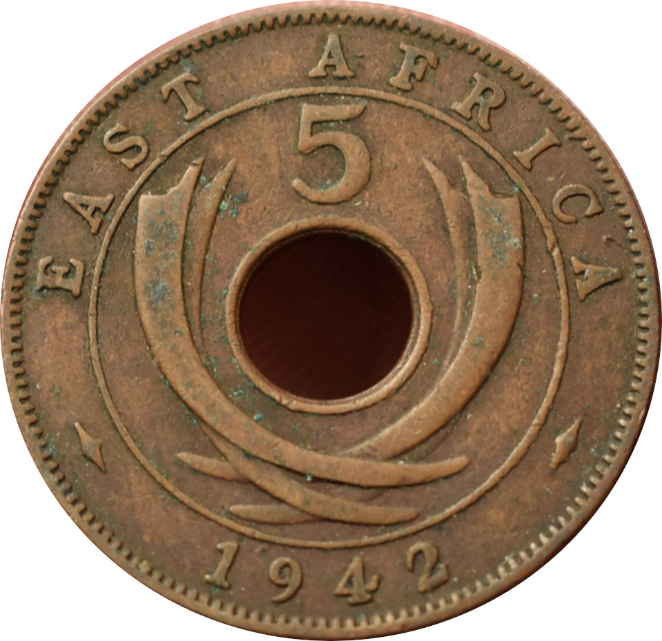 Britská Východná Afrika 5 Cents 1942