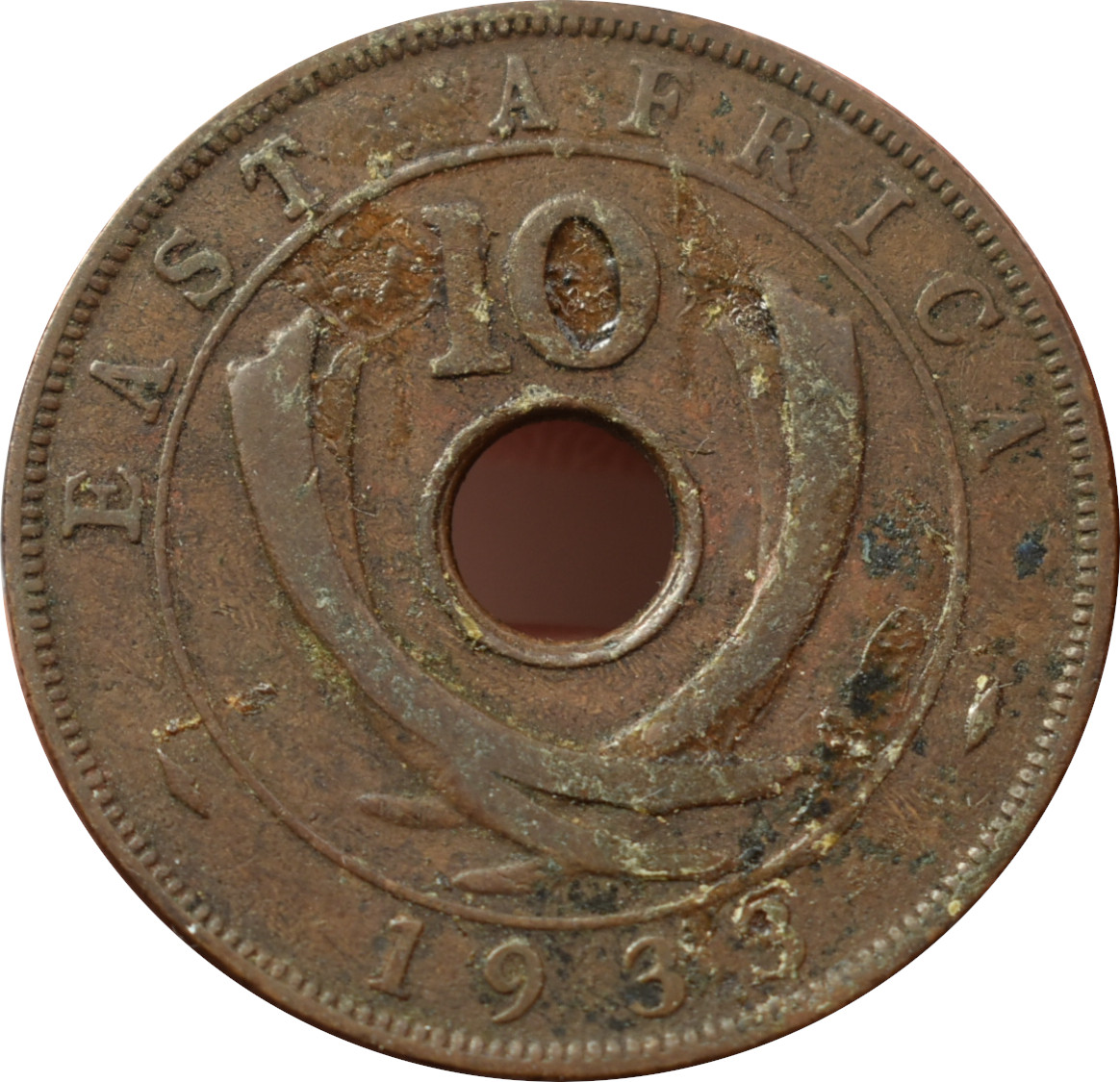 Britská Východná Afrika 10 Cents 1933