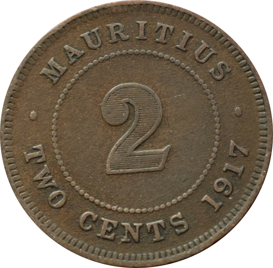Maurícius 2 Cents 1917