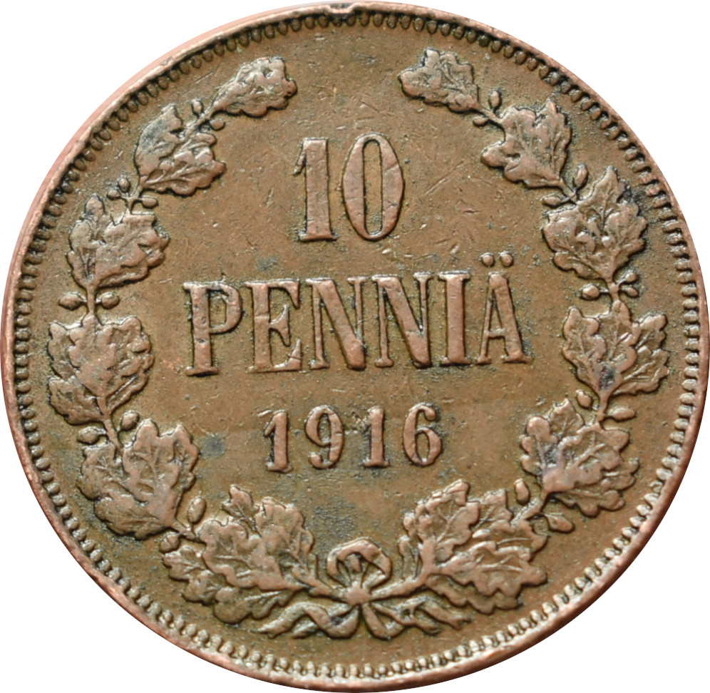 Fínsko 10 Pennia 1916