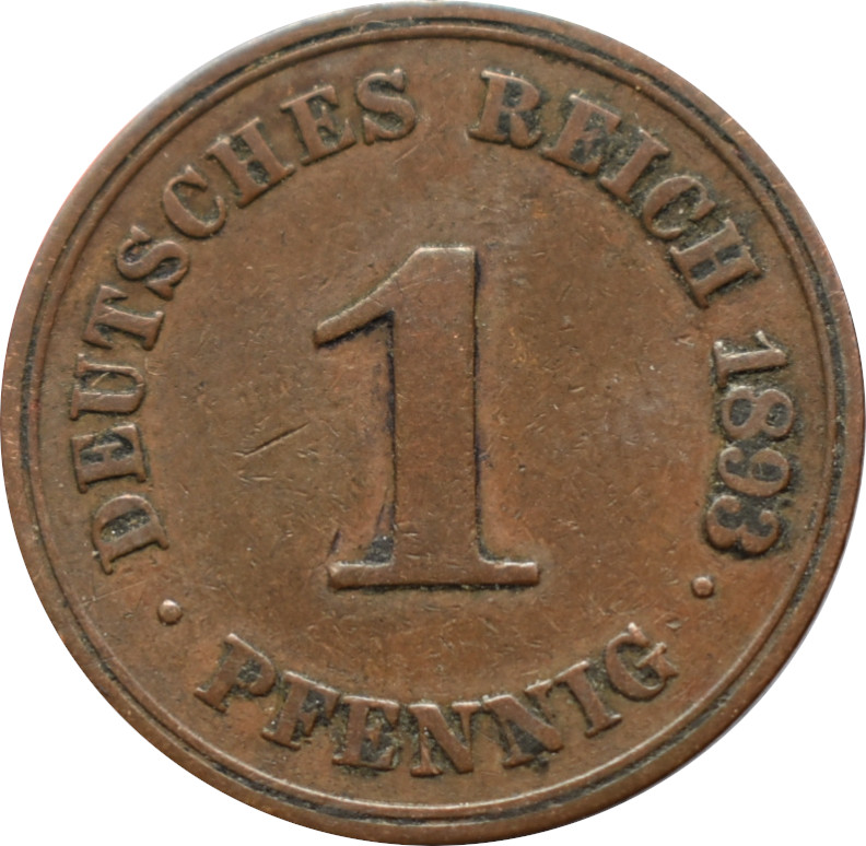 Nemecko - Nemecká ríša 1 Pfennig 1893 A 
