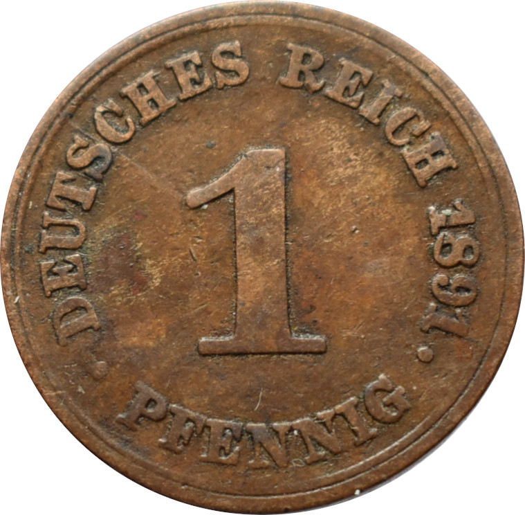 Nemecko - Nemecká ríša 1 Pfennig 1891 F