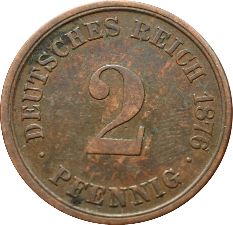 Nemecko - Nemecká ríša 2 Pfennig 1876 D