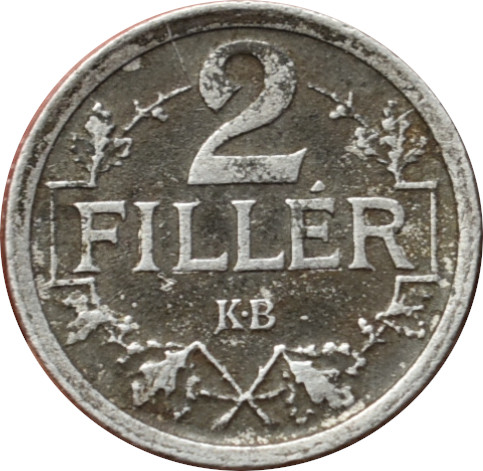F.J. 2 Fillér 1917 K.B nový typ