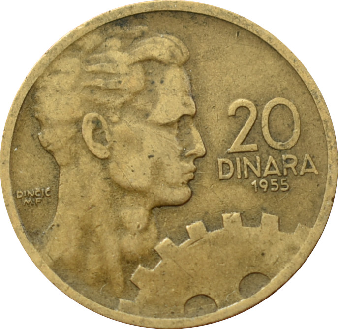 Juhoslávia 20 Dinara 1955
