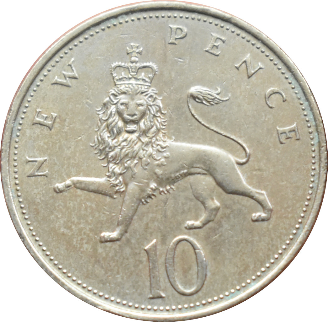 Anglicko 10 New Pence 1968