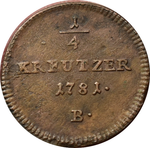 Jozef II. 1/4 Kreutzer 1781 B