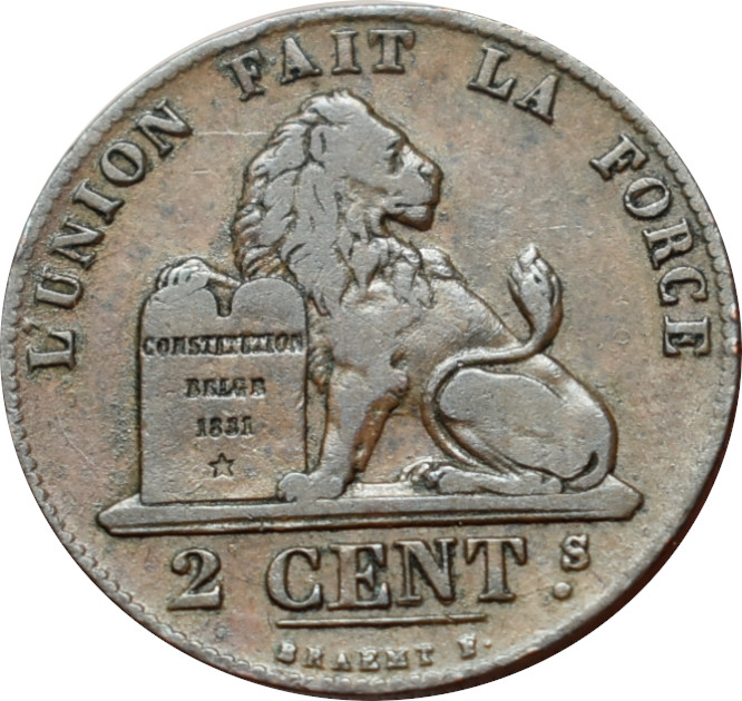Belgicko 2 Centimes 1846