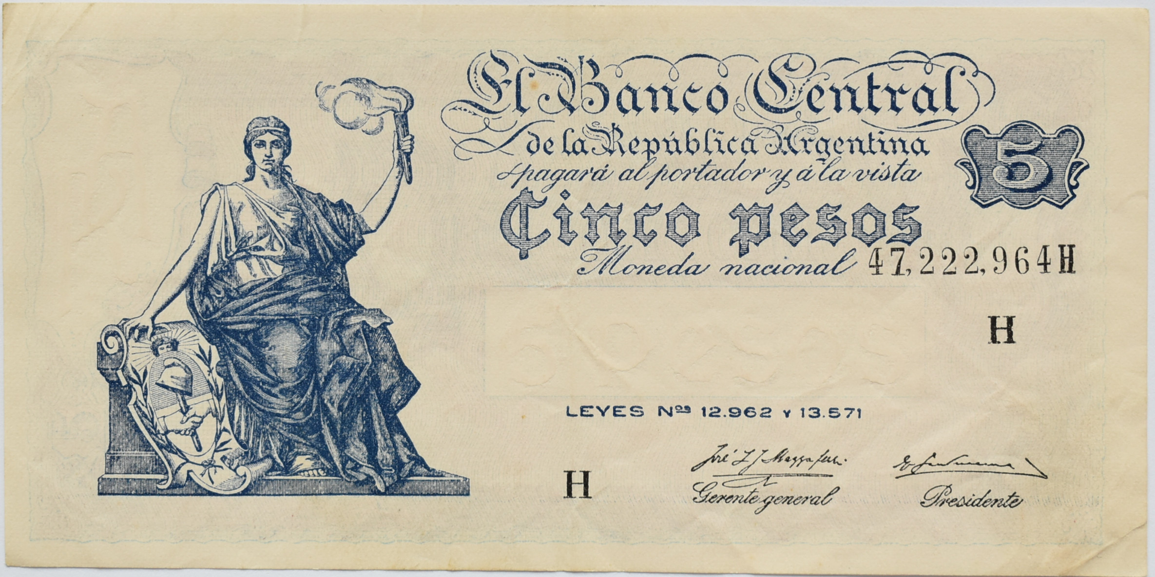 Argentína 5 Pesos 1951