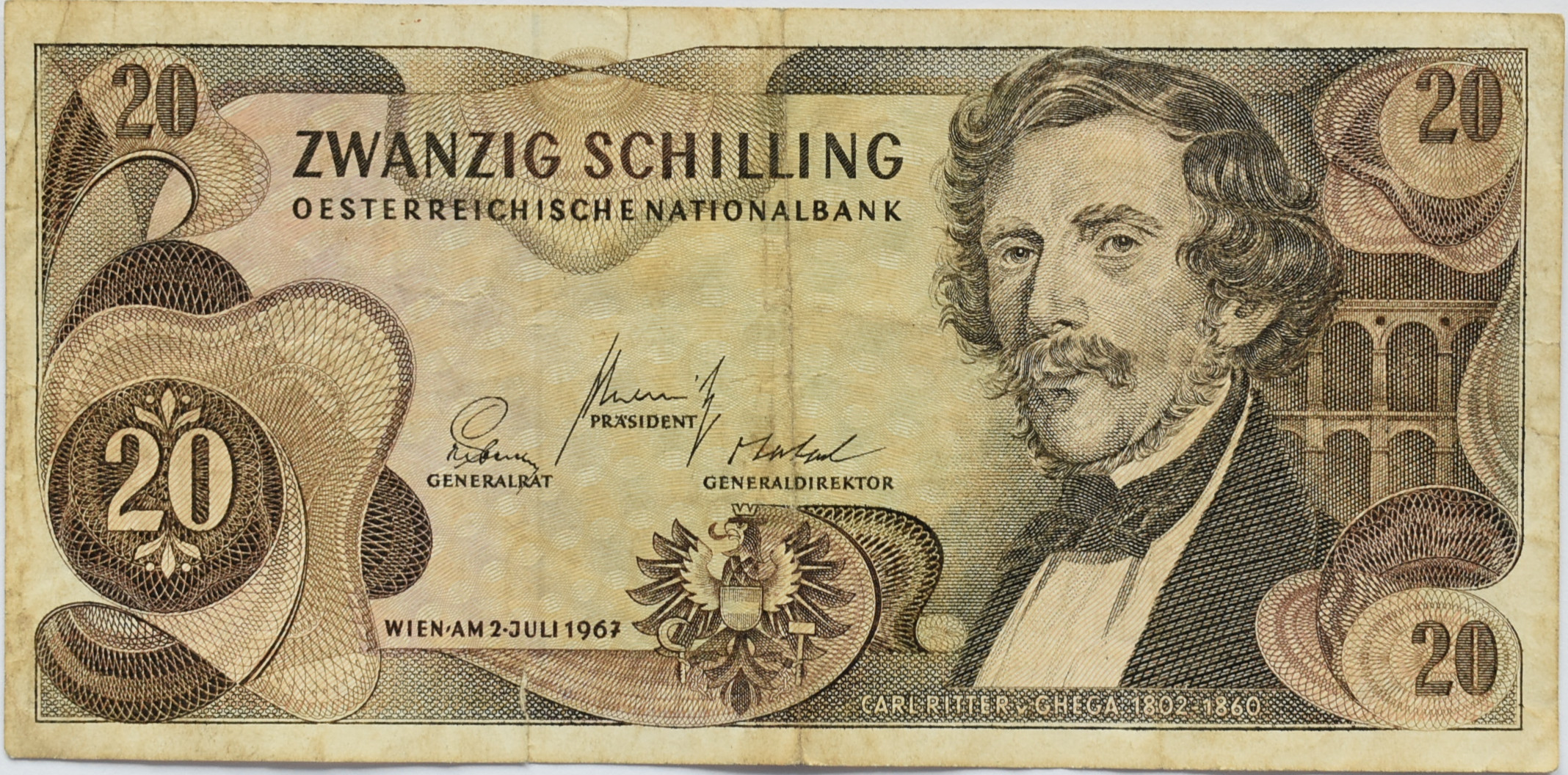 Rakúsko 20 Schilling 1967