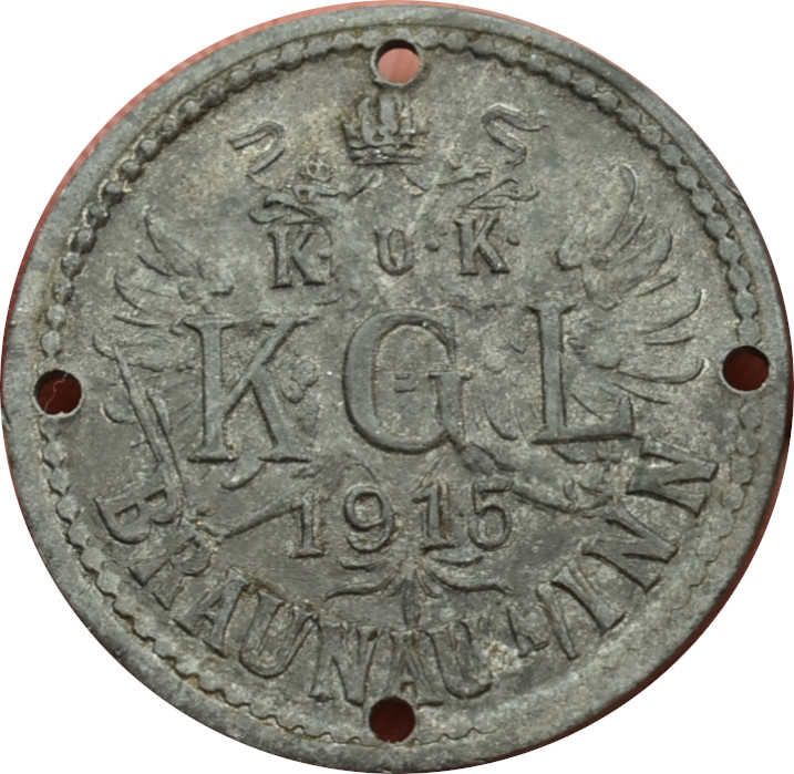 Zajatecká známka K.U.K. KGL. 1915 Braunnau am Inn