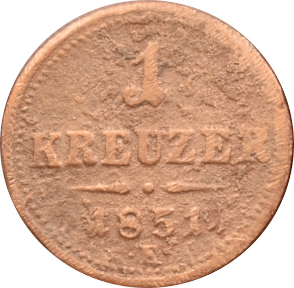 F.J. 1 Kreuzer 1851 E