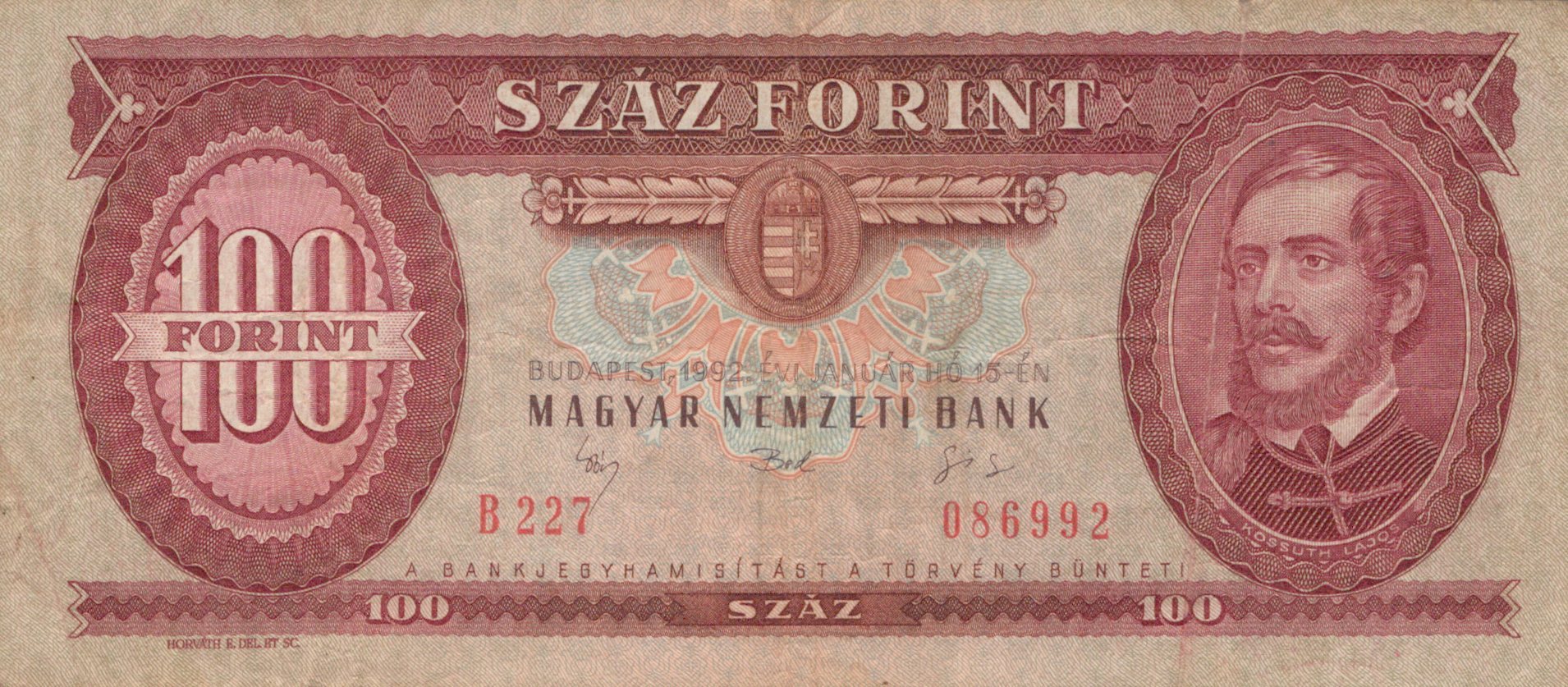 Maďarsko 100 Forint 1992