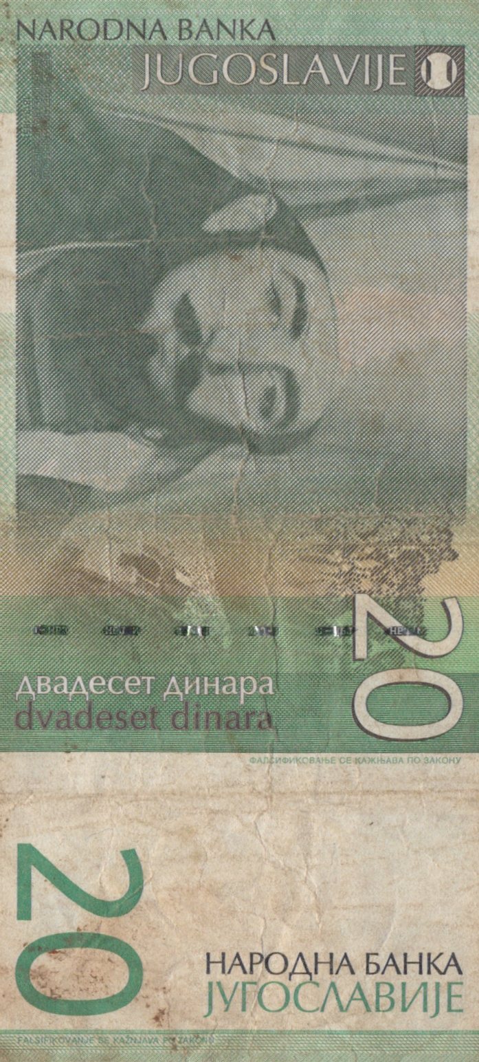 Juhoslávia 20 Dinara 2000