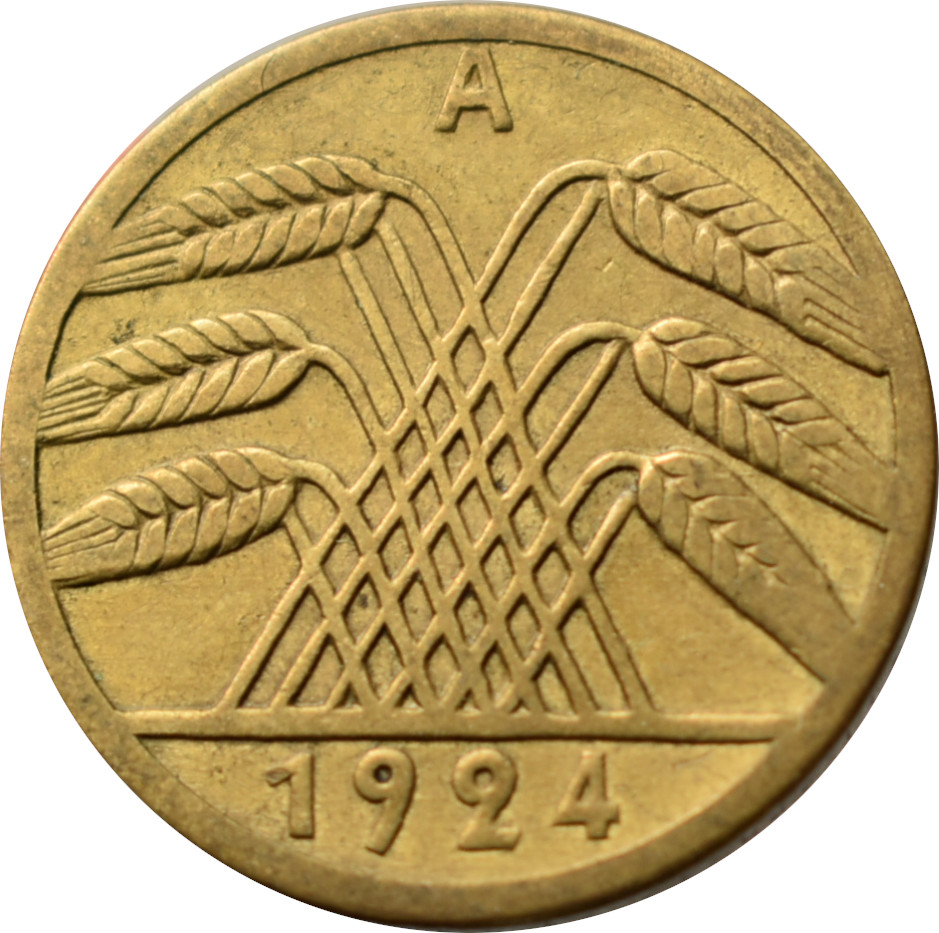 Nemecko - Weimarská republika 5 Rentenpfennig 1924 A