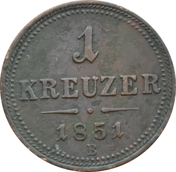 F.J. 1 Kreuzer 1851 B