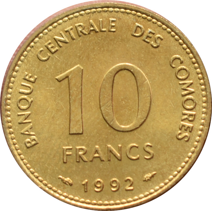 Komory 10 Francs 1992