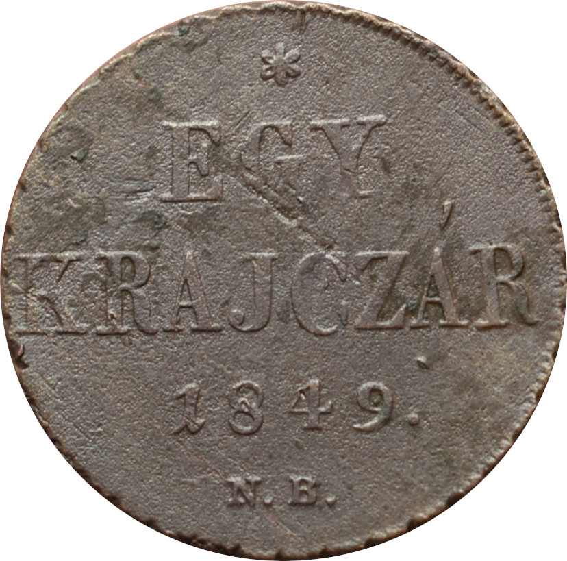F.J. 1 Krajczár 1849 N.B.