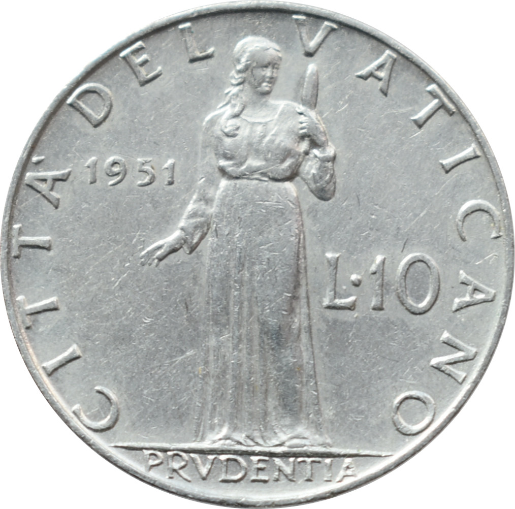 Vatikán 10 Lira 1951