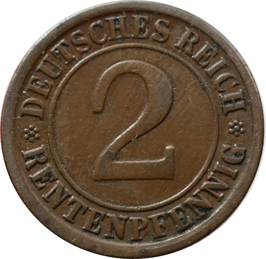Nemecko - Weimarská republika 2 Rentenpfennig 1924 A